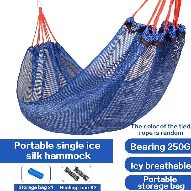 TEMU Travel Hammock With Storage Bag Hammock Camping Hiking Outdoor Foldable Hammock, Without Battery