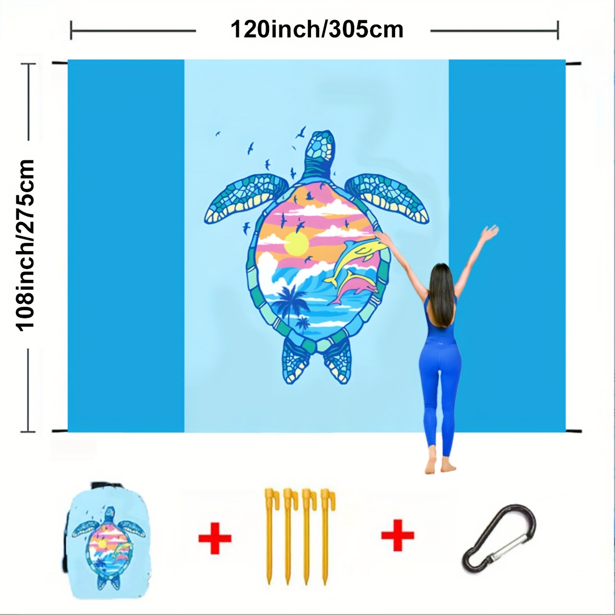 Image of 120x108"/83x79" Extra Large Water-sand-resistant Ultralight Compact Beach Blanket Perfect For Beach, Park, Grass, Camping, Hiking, Concerts Outdoor Gear