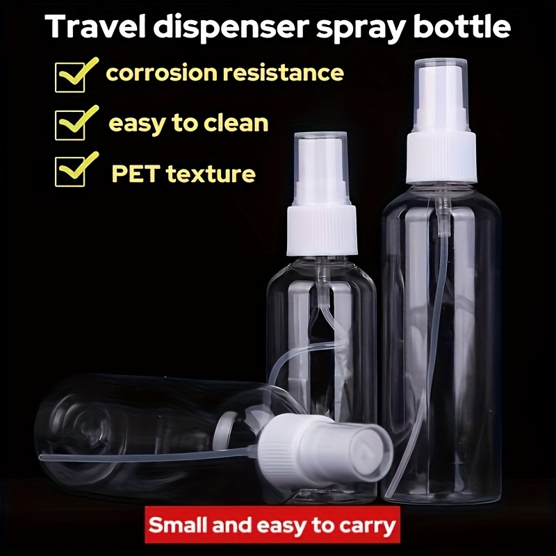 

3-piece Set Of Clear Plastic Travel Dispenser Bottles With Push Type Spray Heads - Bpa-free, Corrosion Resistant, Easy To Clean, Pet Texture