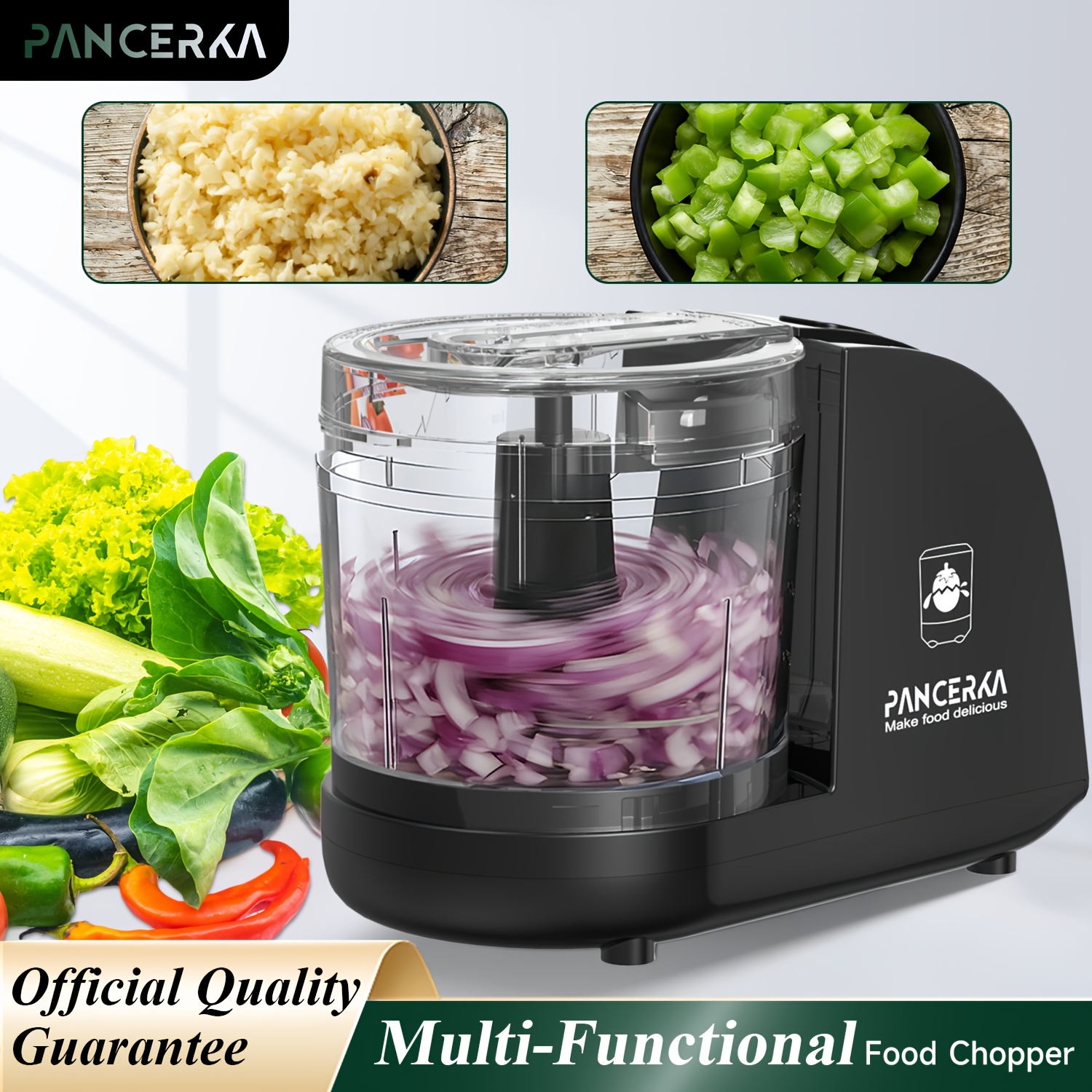 TEMU Pancerka Electric Vegetable Chopper, Food Processor, Electric Food Chopper, Blenders For Kitchen And Baby Food Processor, 1.5 Cup Mixer Grinder,
