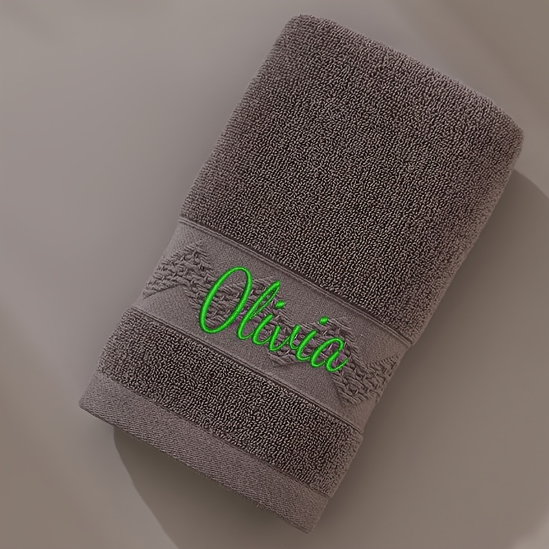 TEMU Personalized Custom Embroidered Name Hand Towel - Customize , Super Absorbent And Towel, , Comfortable, Stylish, A Holiday Gift For Father,