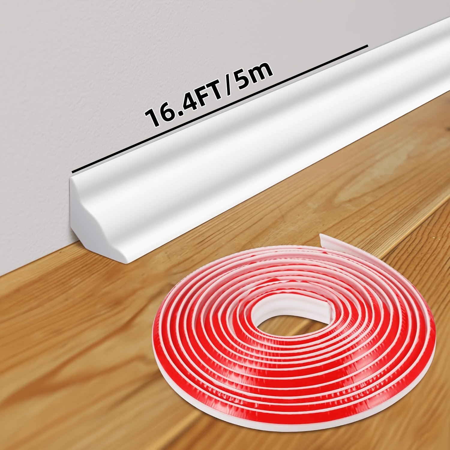 16.4ft Long Flexible Self-adhesive Seam Tape Corner Strip, Triangular Wall Edge Trim, Suitable For Interior Corner Decoration, Countertop Edges, Corners, White And Black