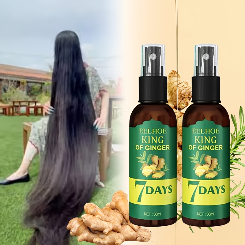 TEMU 2pcs Ginger Hair Oil, Biotin Hair Serum, Ginger Nourishing Scalp Massage, 7 Day Ginger Hair Serum For All Hair Types Perfect Valentine's Day And