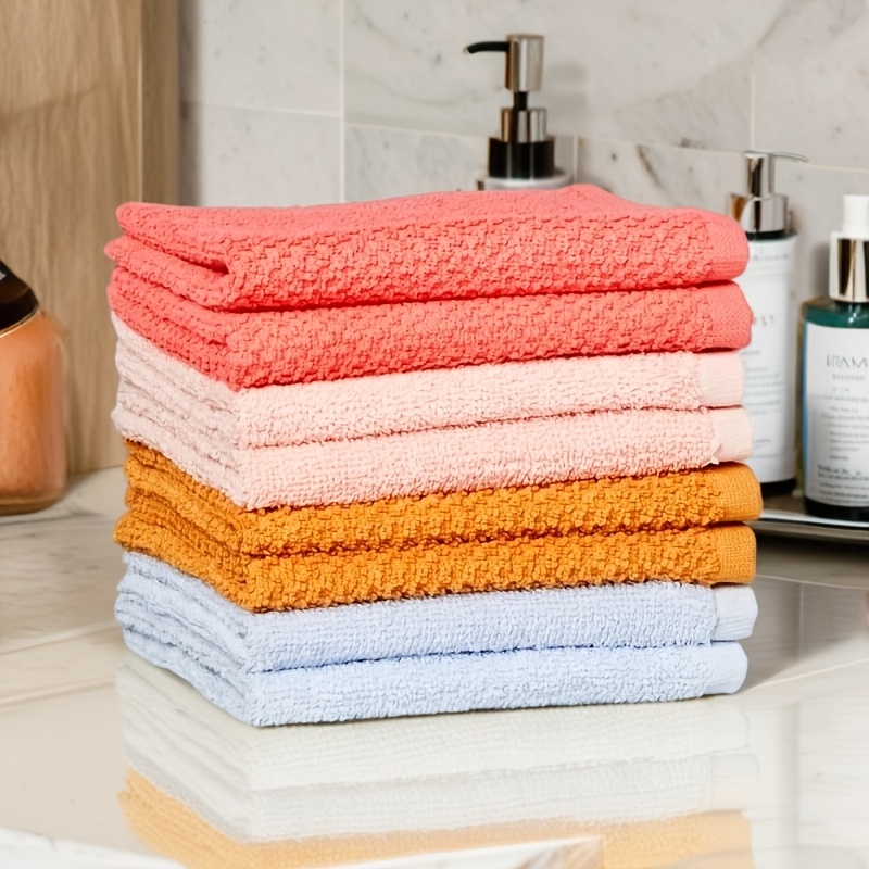 

8pcs 12"x12" Washcloth Set Melon, Wash Cloths