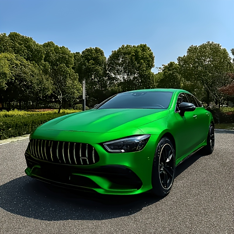 TEMU Sub-surface Ice Film Green Car Wrap With Air-release Self-adhesive Sticker For Cars And Motorcycles
