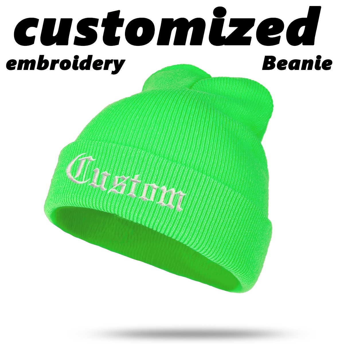 TEMU 1 Beanie Hat, Personalized Embroidered Text Beanie, Winter Beanie