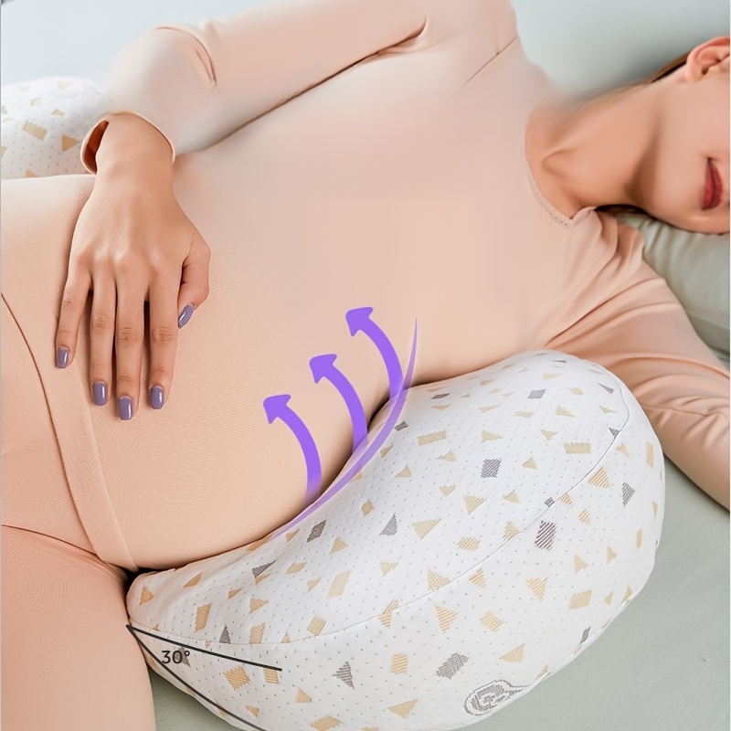 1pc   adjustable pregnancy pillow u shaped full body support cushion with removable cover portable back support for side sleepers polyester fiber material details 4