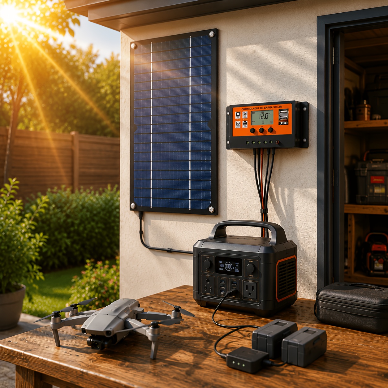 TEMU Universal Solar Charging Kit, 18v Output, 100a Charge Controller, Outdoor & Field Emergency, Phone/laptop Charging, Camping Lights, Suitable For