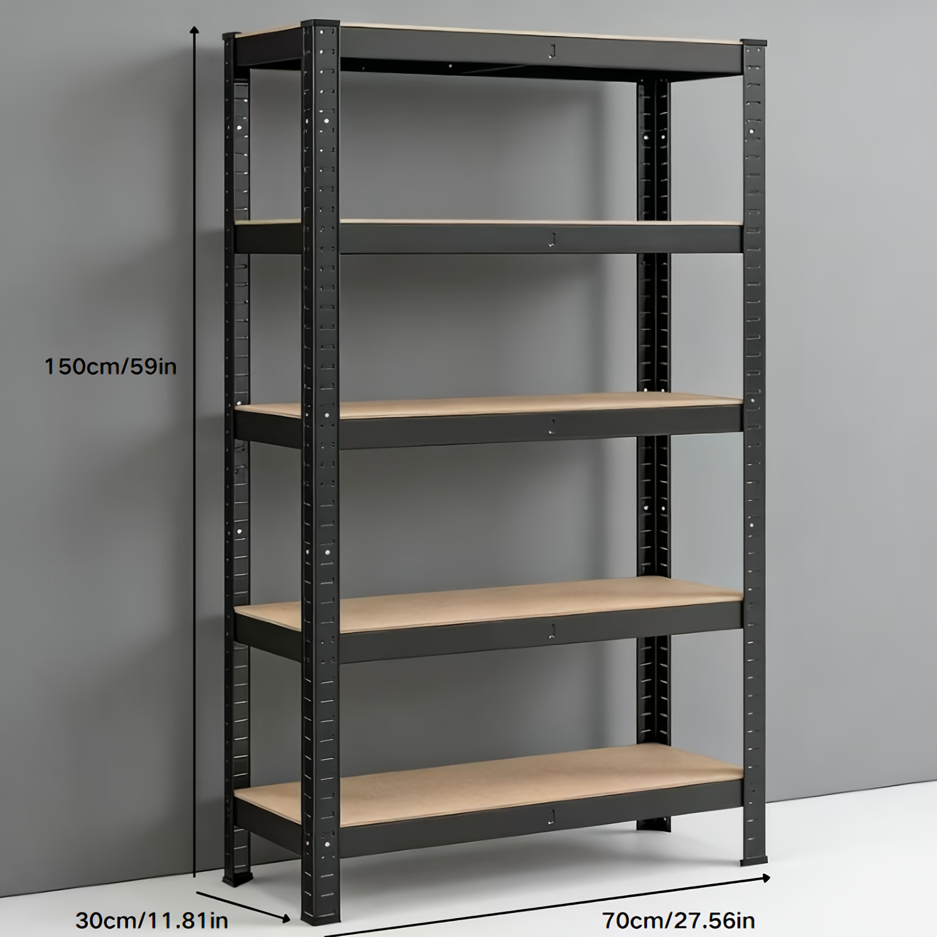 TEMU 5-tier Heavy Duty Garage Shelving Unit With Boltless Adjustable Frame - Commercial/residential Storage Rack Suitable For Home,, Supermarket,