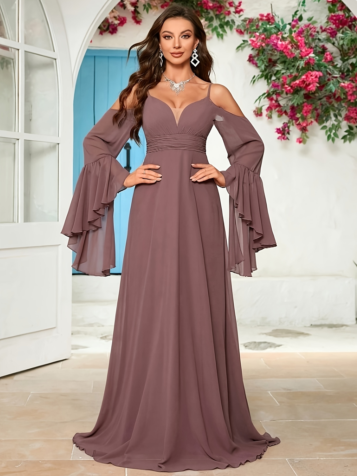 spring summer fashionable elegant long sleeve chiffon - Temu South Africa