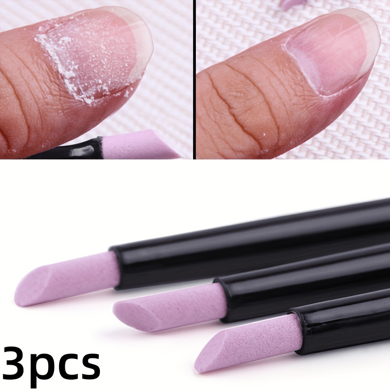   3pcs 6pcs quartz nail file   nail tool for   and   pink   tip easy to hold handle suitable for hand and   care
