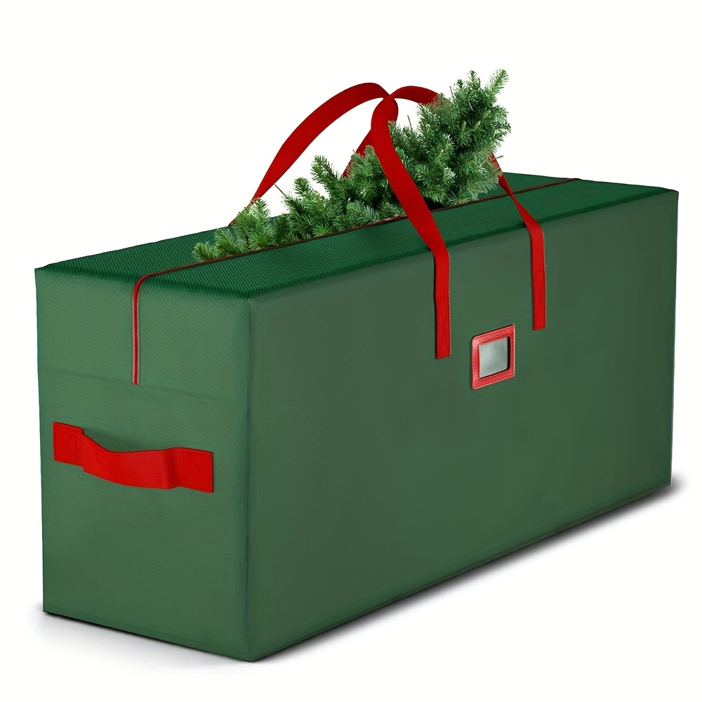 TEMU Sac de rangement pour sapin de Noël, convient aux de Noël détachables de 7,5 pieds de haut, boîte de rangement pour sapin de Noël de 48 pouces x