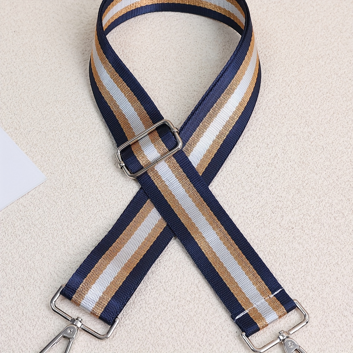 Fashionable Multi-functional Nylon Striped Crossbody Bag With , Adjustable Handbag Change Strap, Rfid Barrier, Durable Travel Accessory, Non-washable - Multiple Colors