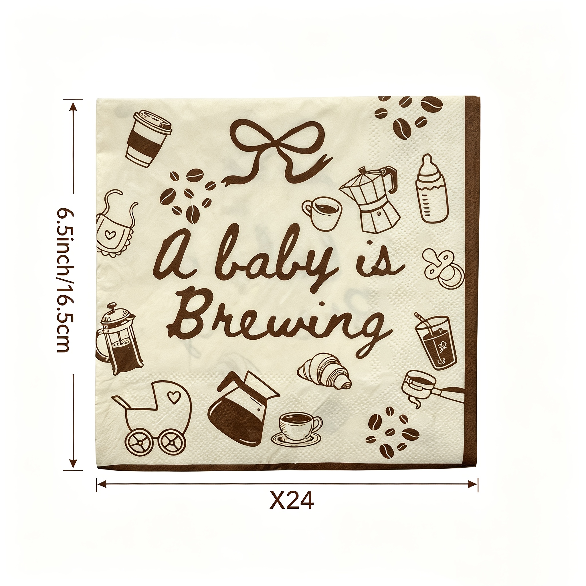 TEMU A Set Of 24pcs, Brown -themed Party Disposable Paper Napkins Non-laminated For Halloweenãchristmas