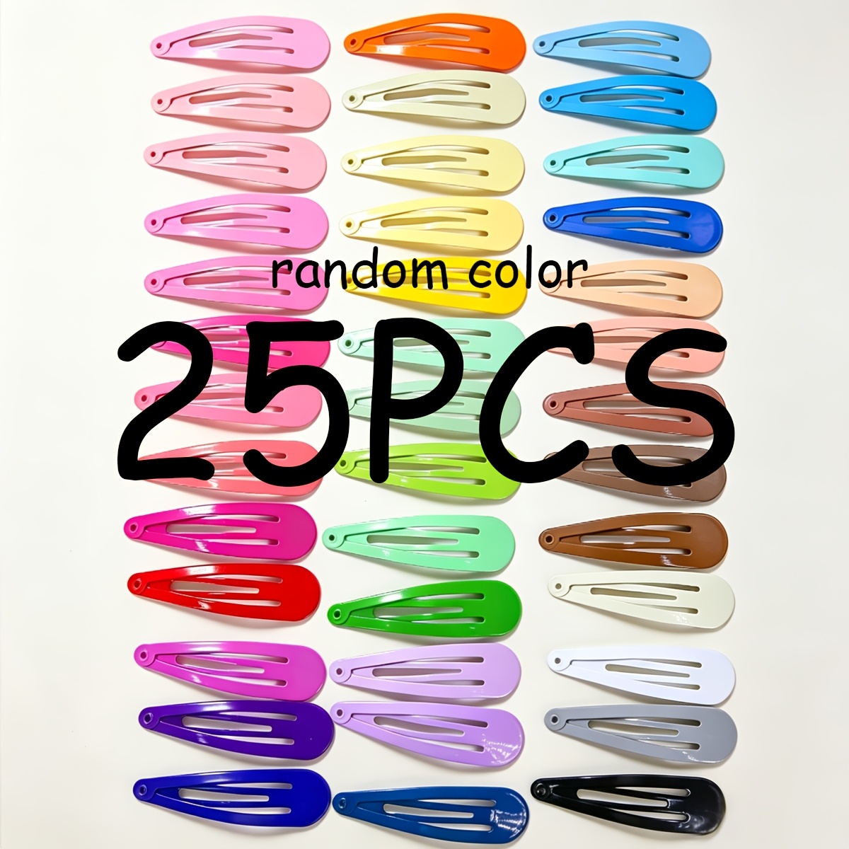 TEMU Set da 25 pezzi di fermagli per capelli a colorati da donna, laterale, clip BB, accessori per capelli (colori casuali, confezione in OPP)