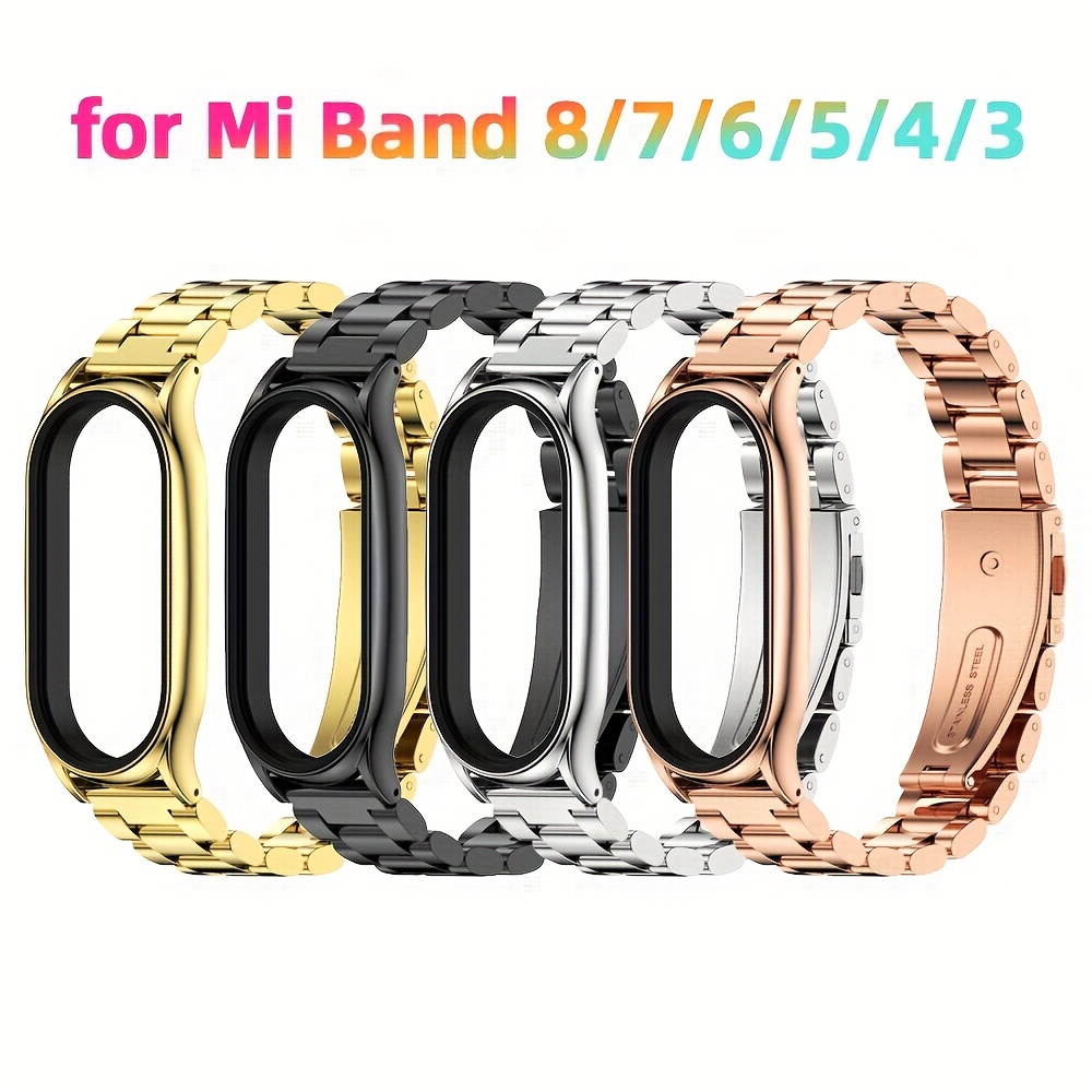 

Mijobs Stainless Steel Band For Mi Band 9/8/7/6/5/4/3 - Dual-tone, (5.90-8.66in), Clasp