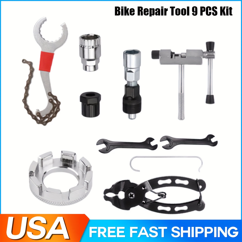 9pcs High- Repair Tool Set, Home Manual Repair Bicycle Repair Tools, Multi-functional Repair, High-, High Hardness And Good Toughness, Bicycle Repair