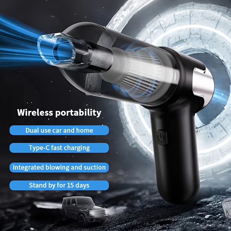 

Compact Handheld Car Vacuum Cleaner With Strong Suction Power And High Efficiency, Featuring A Metal Motor For Enhanced Suction