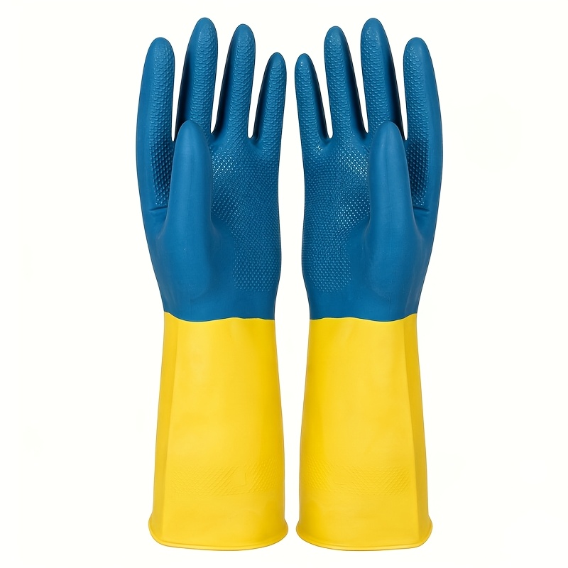 TEMU Heavy-duty Dishwashing Gloves, Extra Thick And Large, Reusable Cleaning Gloves. Suitable For Kitchen, Bathroom, Dishwashing, And Household