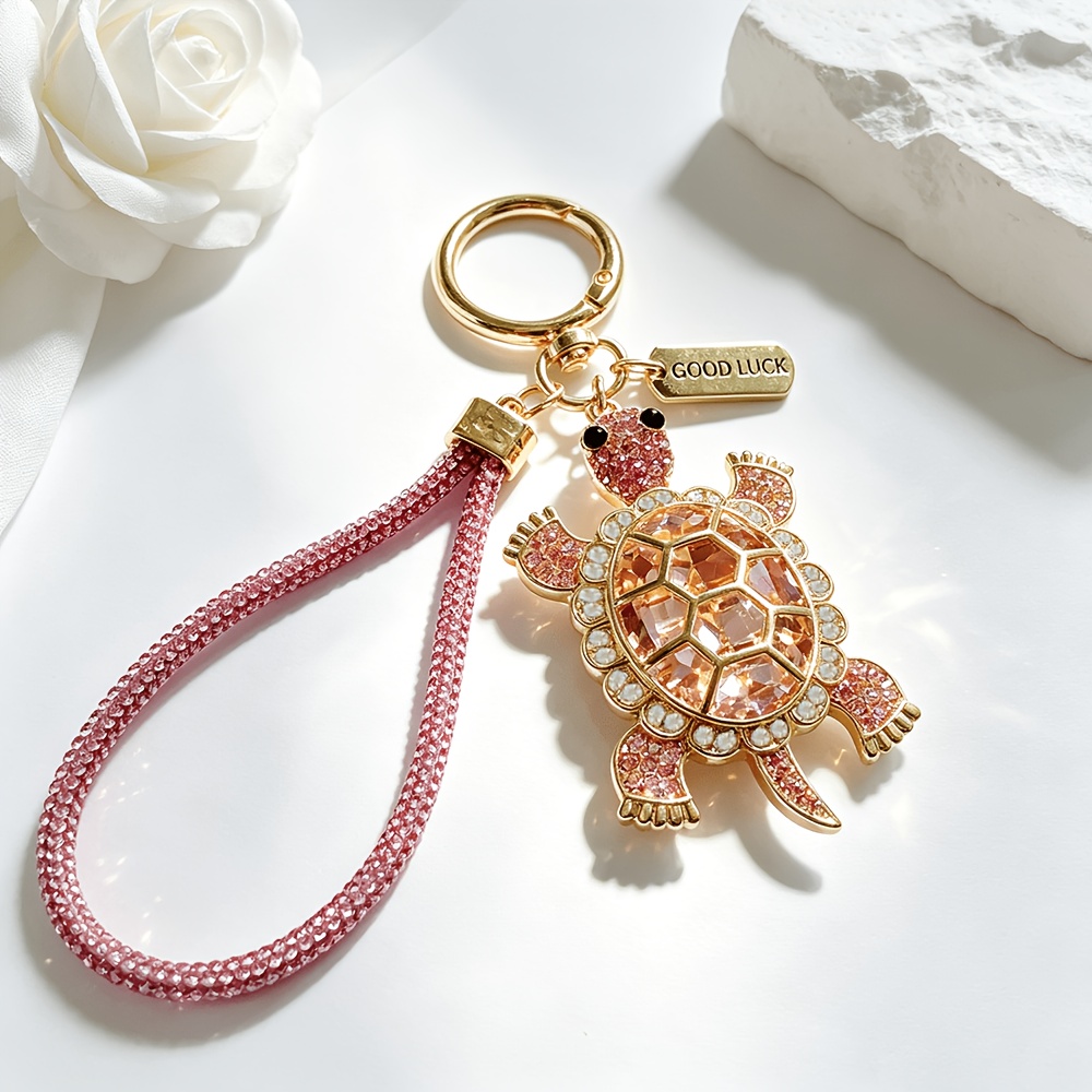 Imitation Crystal Turtle Keychain for Women, Cute Animal Charm