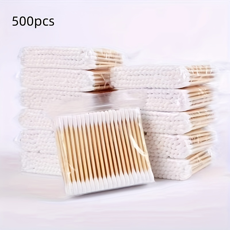 500pcs   double ended swabs for gentle ear cleaning and makeup application