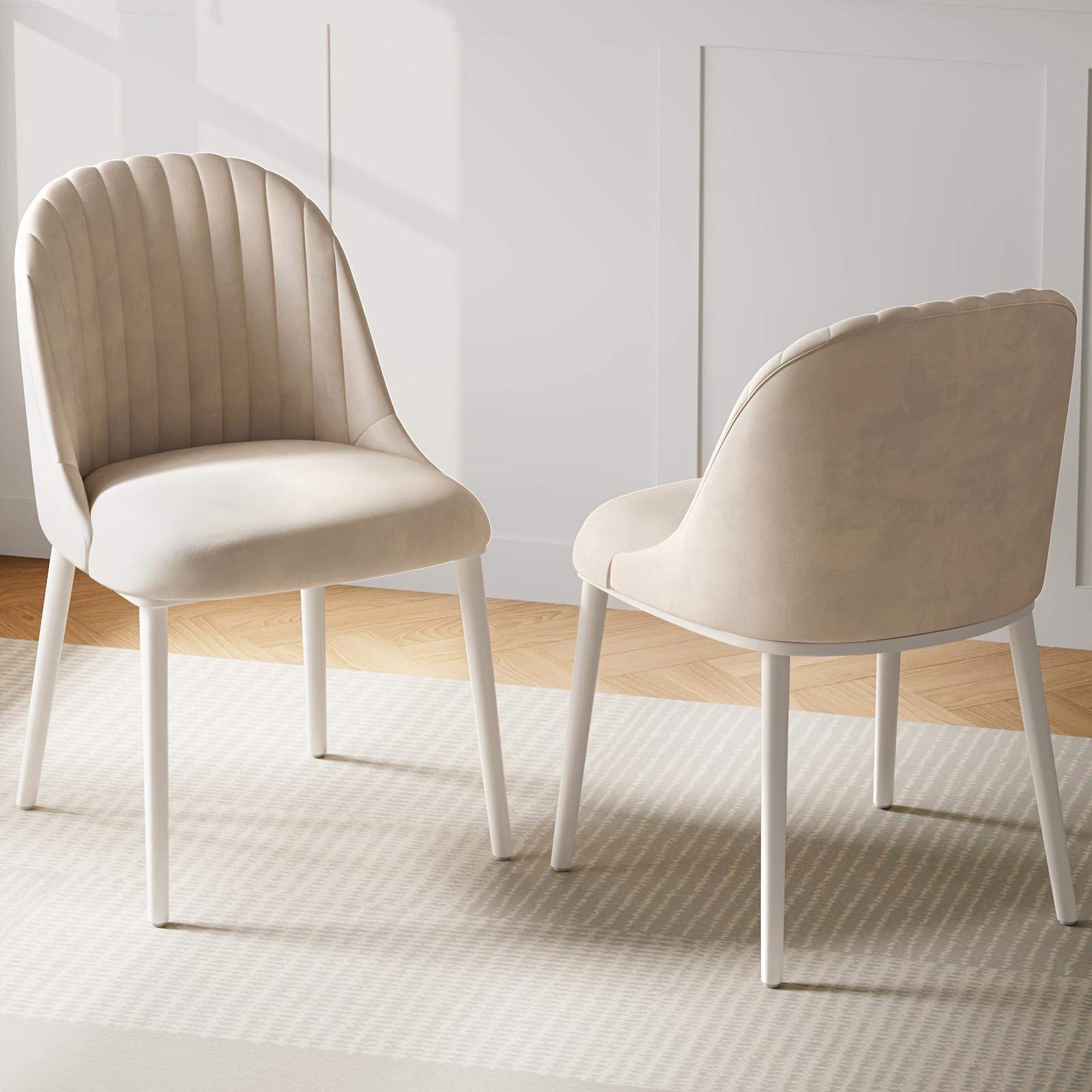 E-shop 2er-Set Moderne Wohnzimmerstühle | Stühle mit Metallbeinen und weichem Kissen, und langlebig, geeignet für den Innenbereich in Wohnzimmern,