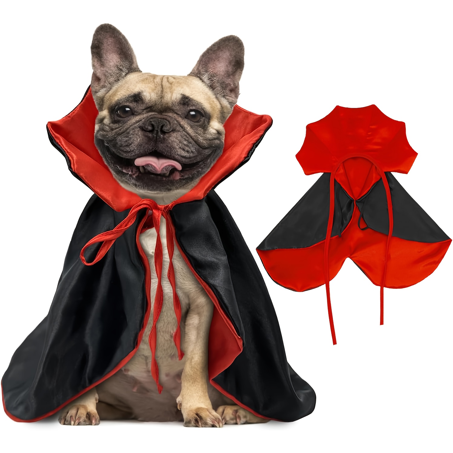 TEMU Xundi Vampire Costume - Gothic Cape With Adjustable Shoulder Straps, Vampire Cloak, Soft Outfit For Large/small Pets, Machine Washable Halloween