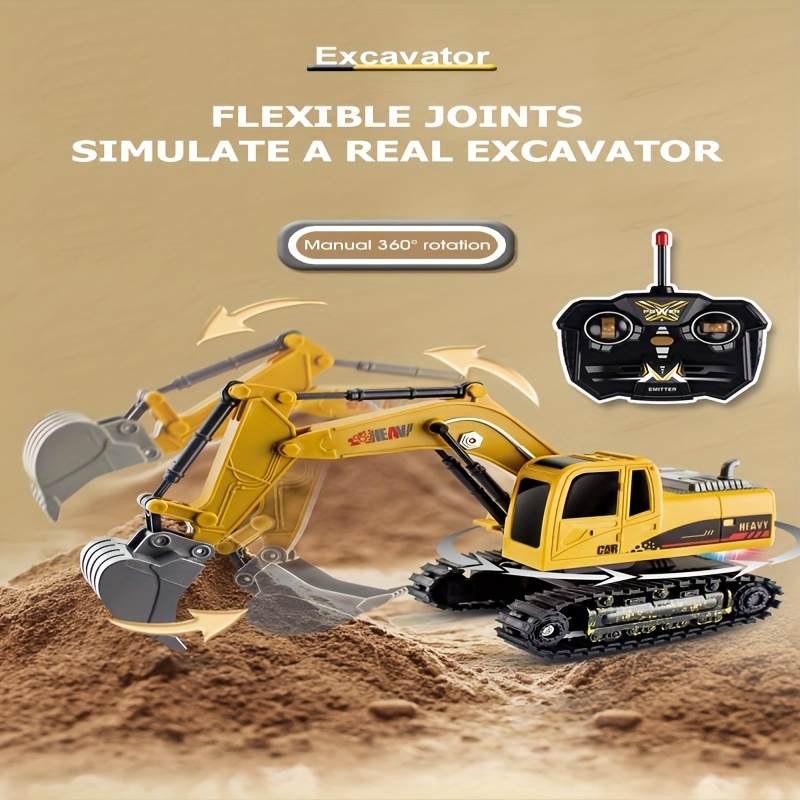 

Lifelike Excavator Toy For Kids Ages 6-8, With Rechargeable Battery, 2.7mhz Remote Control