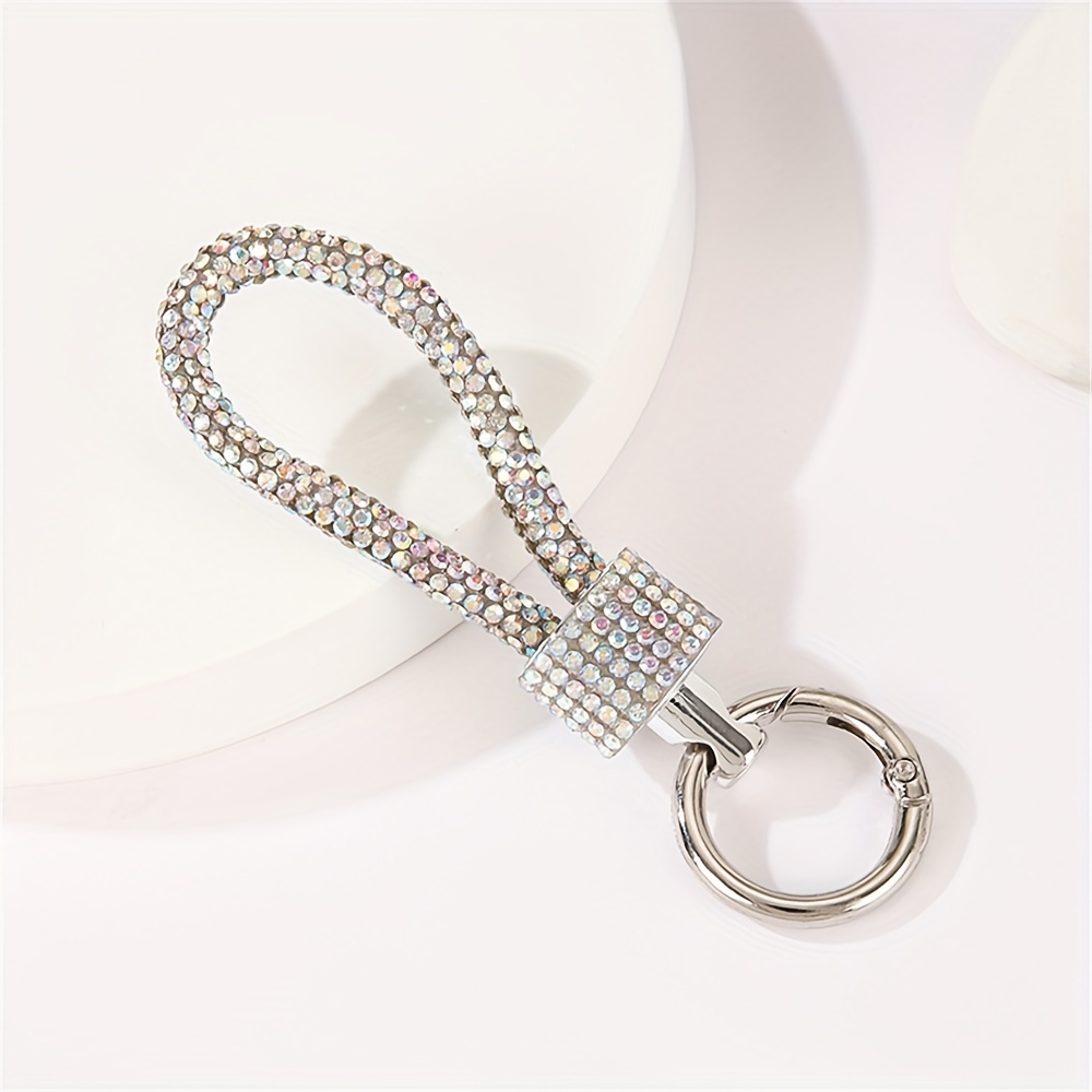 Image of 8-row Rhinestone Tube 's Keychain, Multiple Colors , Daily Luggage Accessory Pendant, Women's Keychain