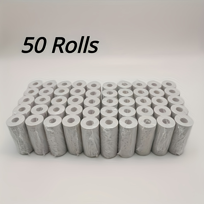 Image of 50pcs Mini Thermal Paper Rolls, Instant Camera Portable Photo Labels, Home Memory Collection, Memo Learning, White , Photo Printing Refill, Notes, Images, Diary, Inkless, Matte End