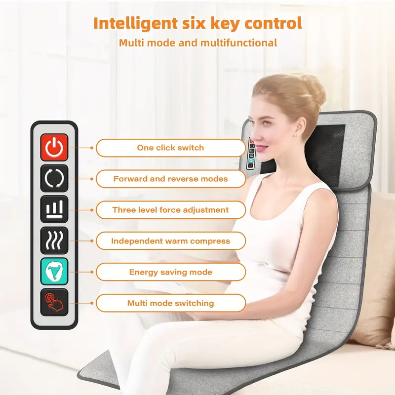 full body massager mat with heat movable shiatsu neck back massager pillow lumbar traction relax 9 vibration motors back heating pad full body massager for neck back waist hip leg massage gift for mom dad women men Product details 0