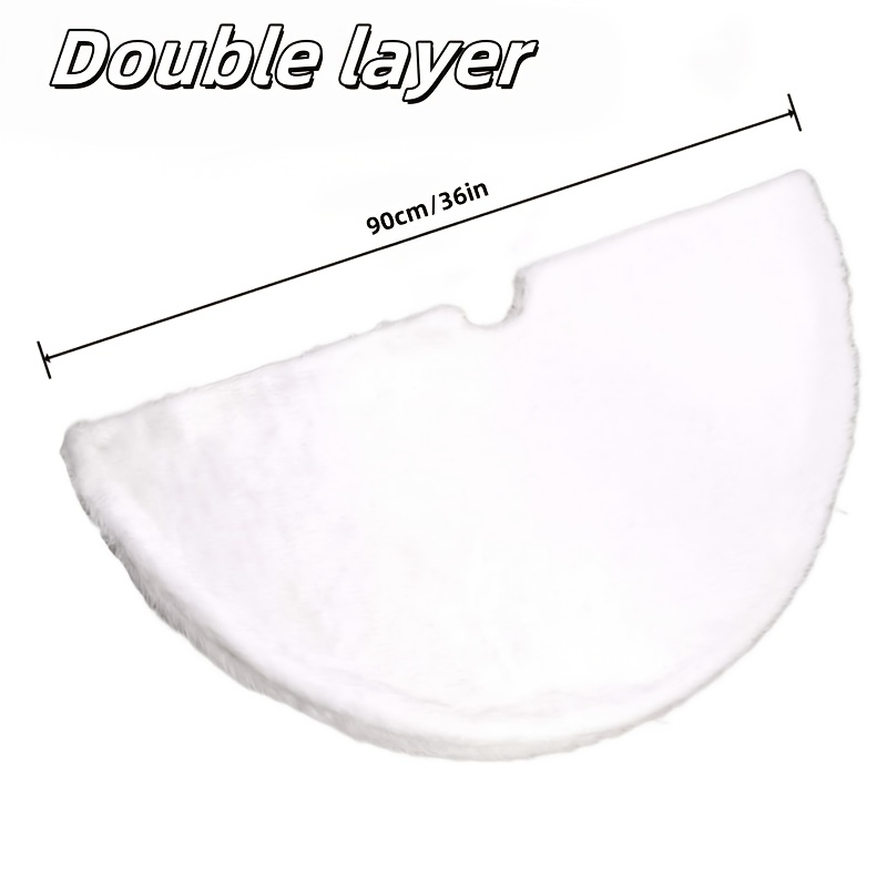 TEMU Christmas Tree Skirt, 1pc Soft Comfortable Aesthetic High-end White Long-pile Christmas Tree Skirt, Beautiful Christmas Tree Skirt, Solid Color