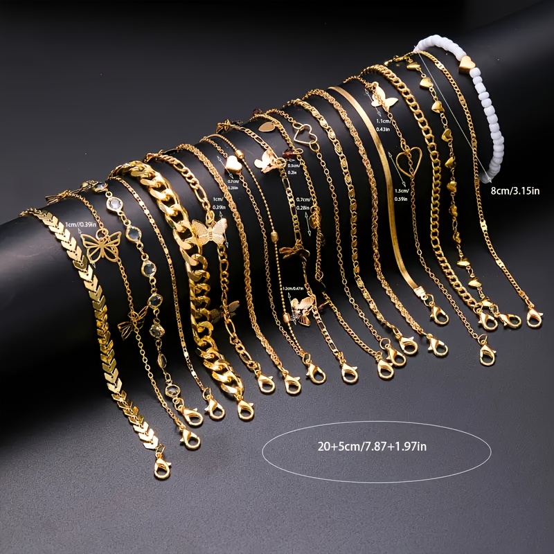 19pcs Women's Summer Beach Style Anklet Set
