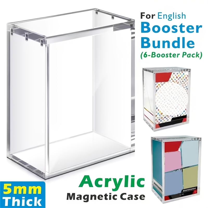 1* Acrylic Card Display Case - Magnetic Closure Storage Box  (11.48x7.9x5.69cm) for 36-Pack Booster Bundles, Stackable Collector's Case