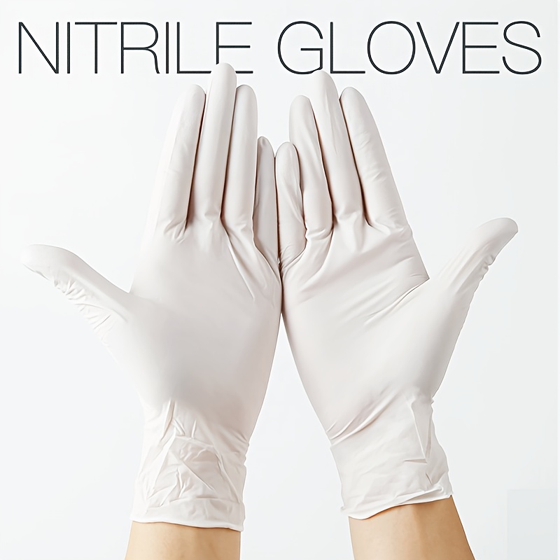 

Disposable Nitrile Exam Gloves, 3-mil, Medium, Box Of 50, White Nitrile Gloves Disposable Free For Cleaning, Cooking & Esthetician, Food-safe, Powder-free, Non-sterile