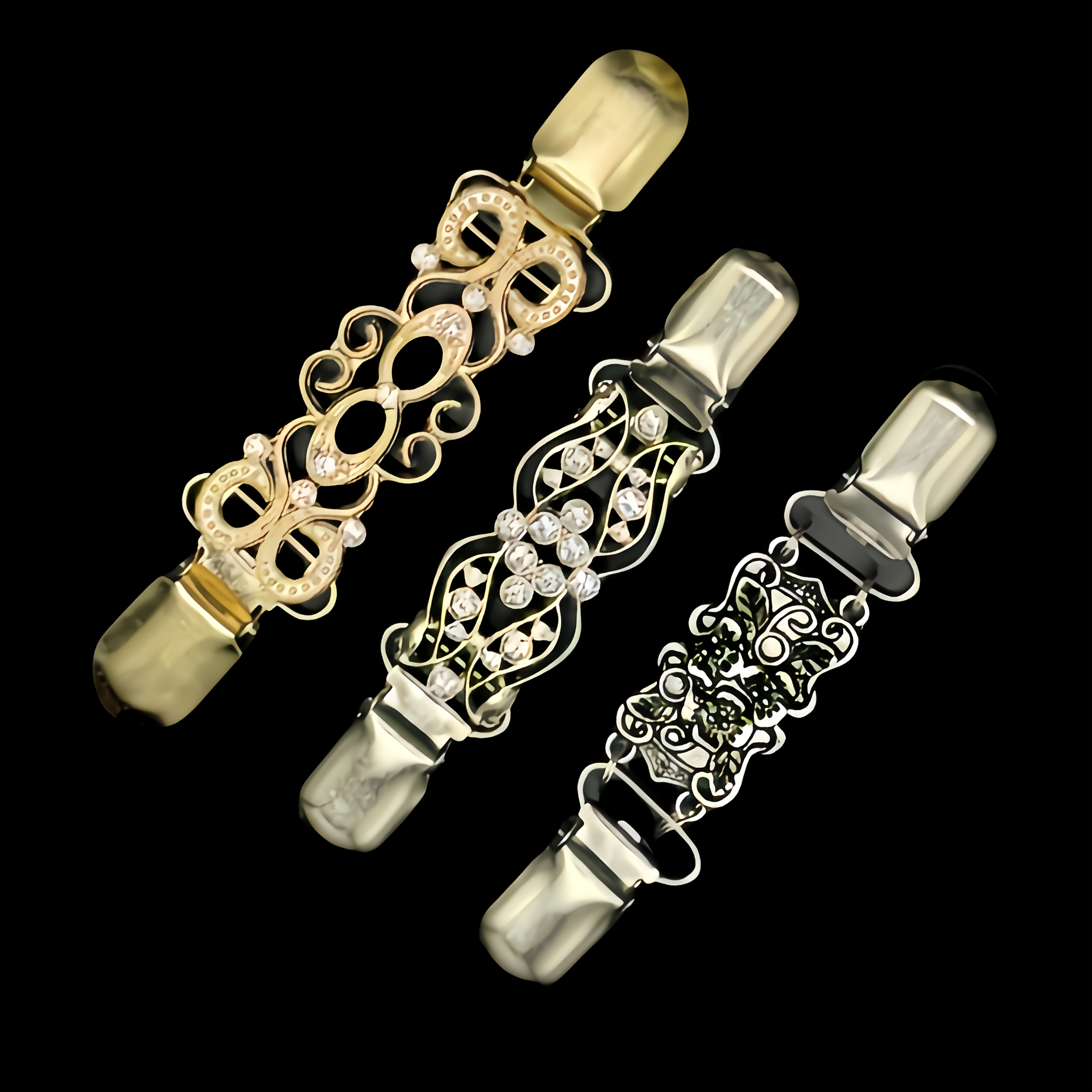 3/6pcs Set Of Vintage Sweater Clips, Dress Shawl Collar With Straps, Waist Cinching Clips For Pants And Skirts, Fashionable Clothing Enhancers, Garment Fasteners