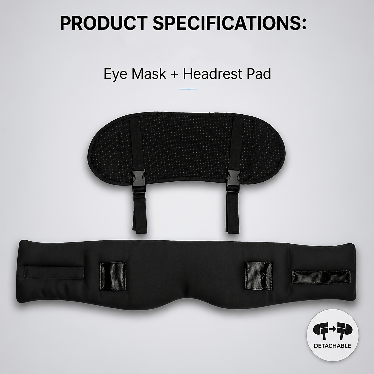 TEMU Premium 2-in-1 Travel Sleep Set, Detachable Headrest And Light-blocking Eye Mask, Neck Support, Comfortable Breathable Non-pressing Eyes,