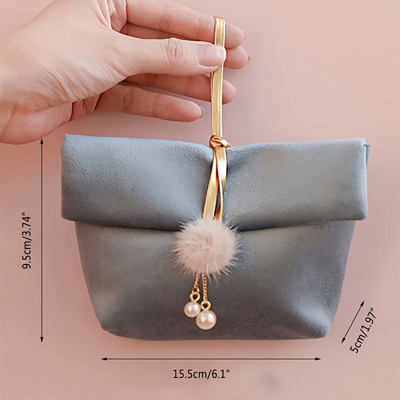 TEMU Regalo /Lui 1 pz Sacchetto Regalo per Matrimonio e Feste, Corpo in Peluche Blu Filo Molto per Gioielli o Piccoli Regali, Imballaggio Regalo per