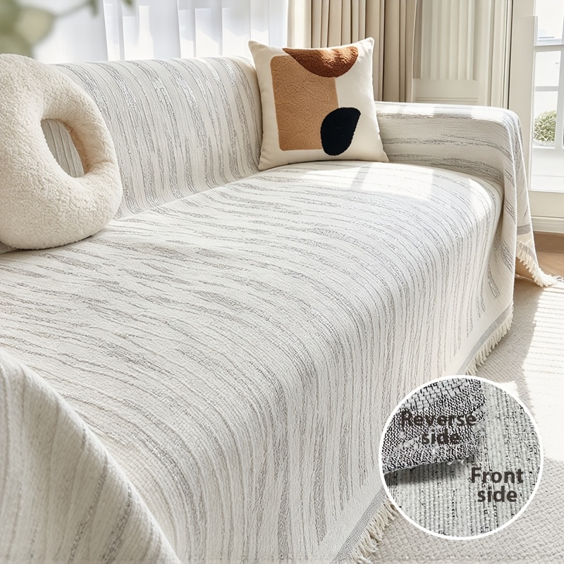 TEMU 1pc Sofa Throw Cover, Suitable For All , Skin-friendly Machine-washable Couch Cover, Suitable For 1/2/3/4-seater Sofas, Pet-friendly Full
