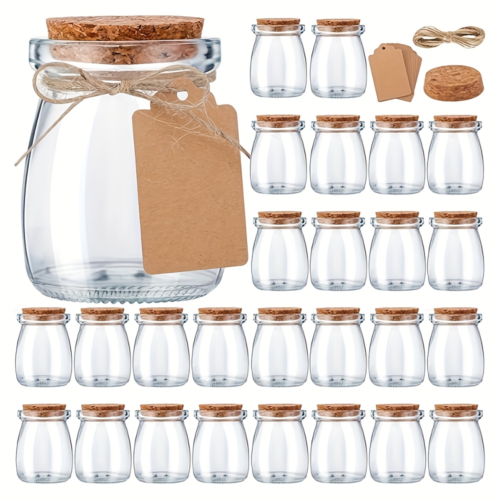 Image of Set Of 10, 4-ounce Glass Candle Jars With Cork Lids - Perfect For Candles, Wedding Gifts, Teen Showers, And Spice Storage. Birthday Gifts With String And Labels