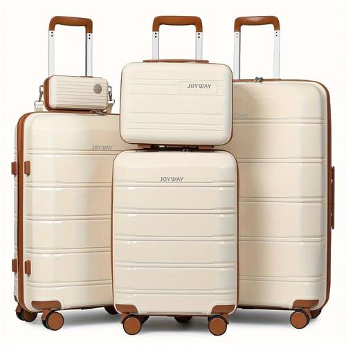 travel luggage 5pcs set with spinner wheels light rolling hard shell travel suitcase with tsa customs lock 20 24 28 inch large capacity expandable with suitcase christmas gift