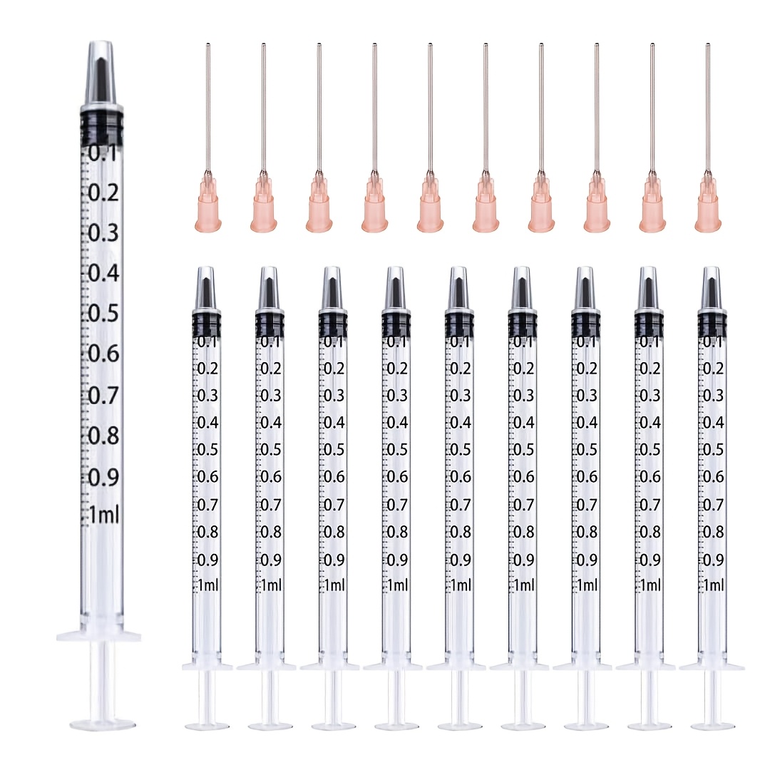 Image of 10-pcs 1ml Plastic Syringes With Blunt Cannula Needles, For Animals Feeding, Liquid Transfer, , And Plant Watering In Scientific