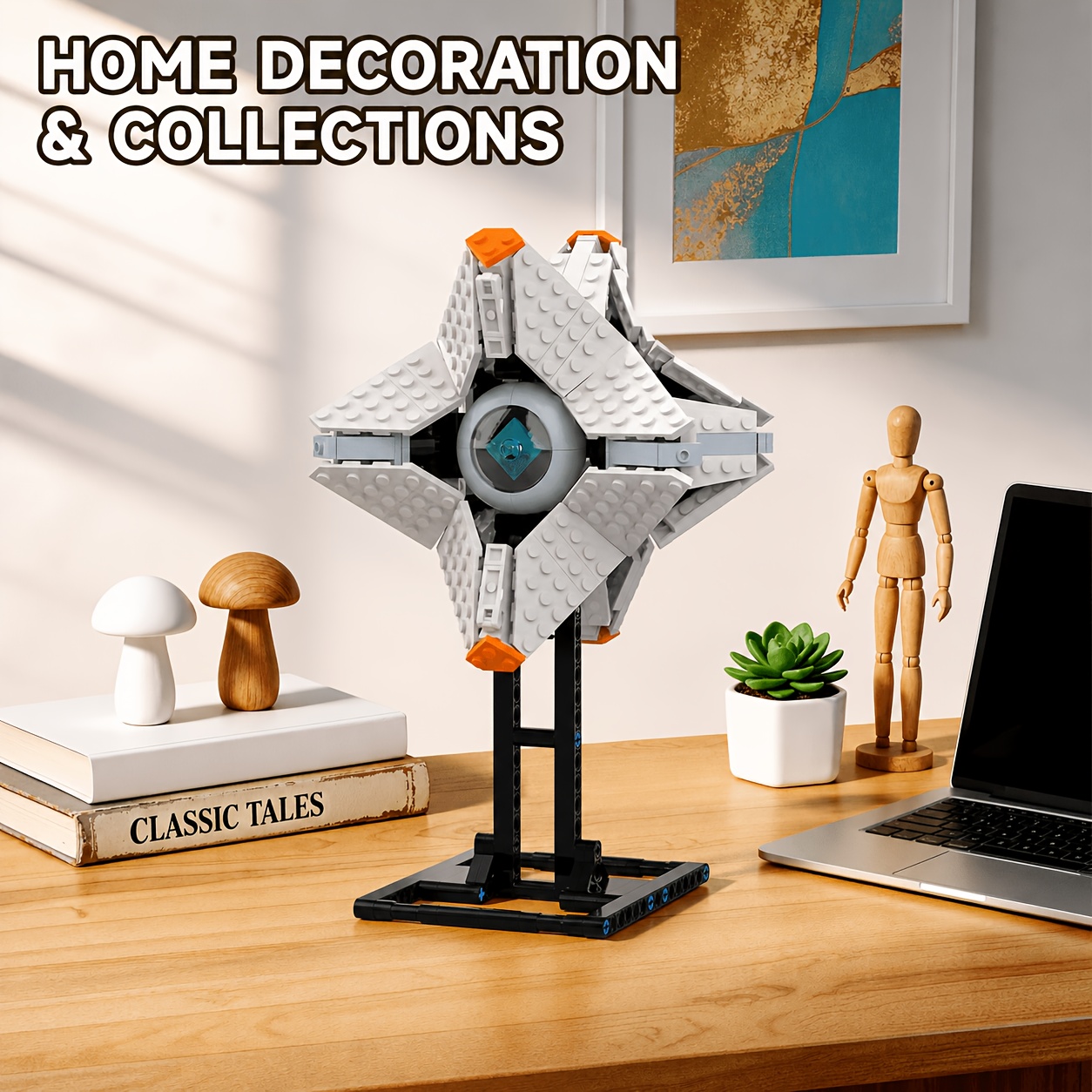 Ghost Shell Building Blocks Set, 377pcs Star Shaped Model with Display Stand