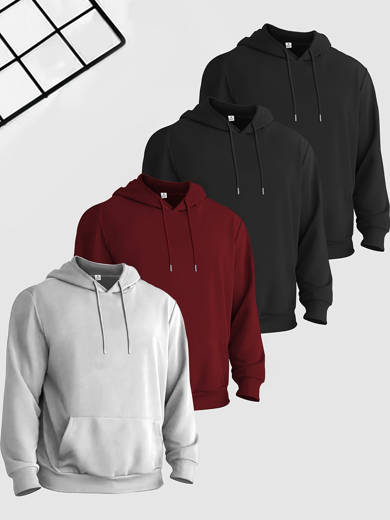 Four-Piece Set of Solid Color Hoodies in European And American Style