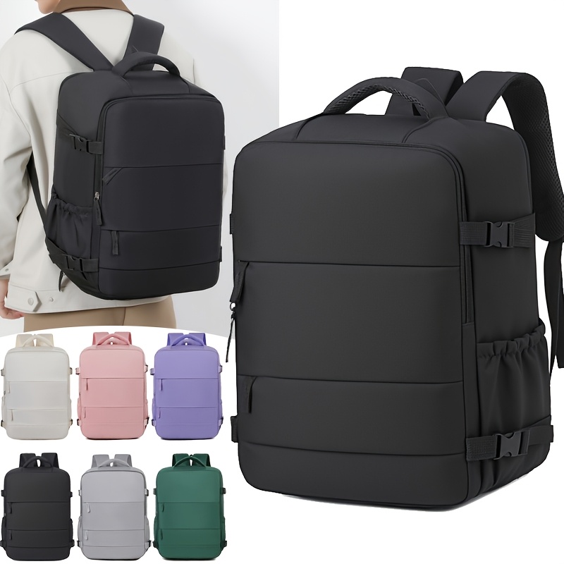 TEMU Travel Backpack, Business Out-of-town Unisex Luggage Bag Solid Color Casual Large Capacity Travel Double Shoulder Bag Women's Laptop Bag