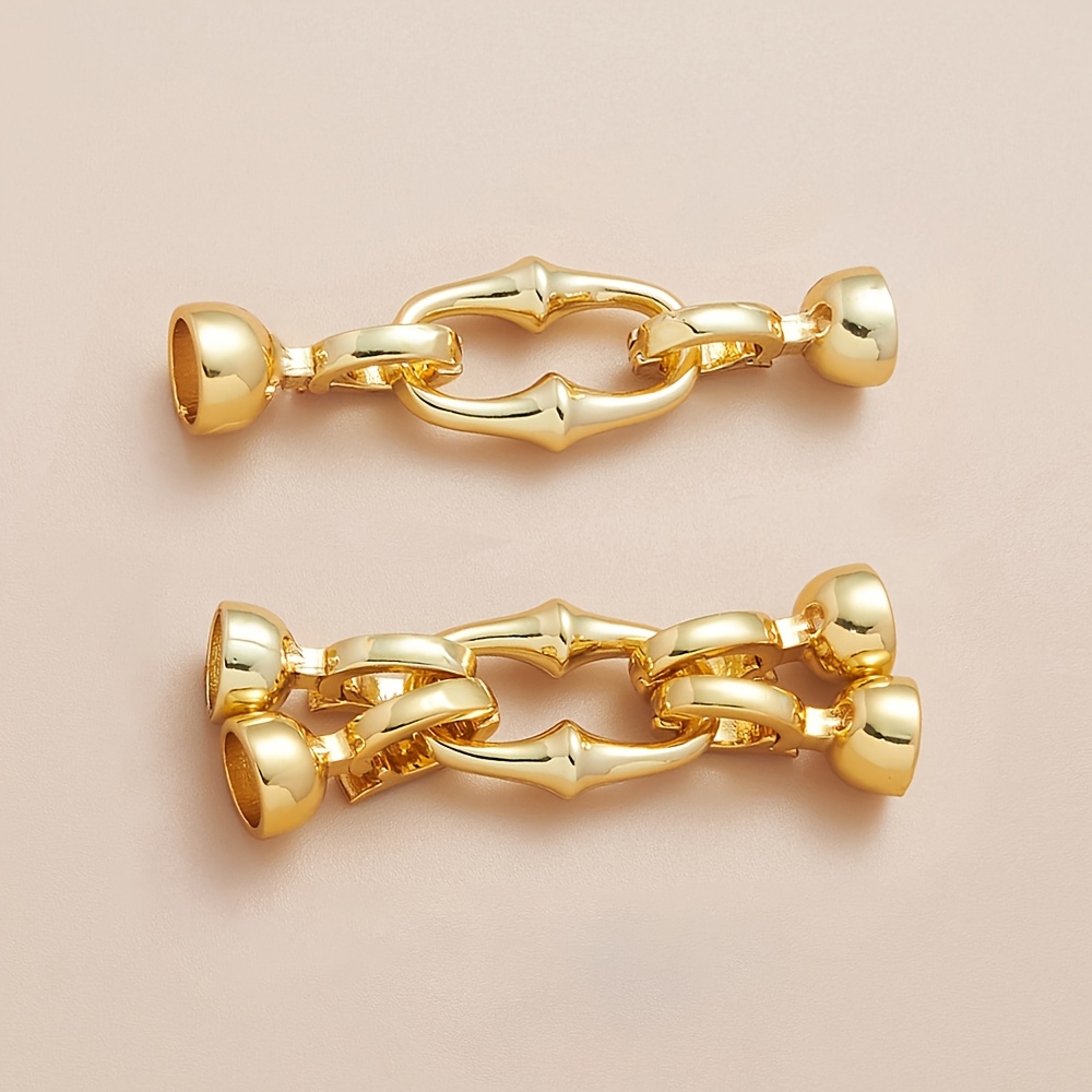 

1pc 18k Gold-plated Copper Clasp - & For Diy Necklaces And Bracelets, Jewelry Making Accessory