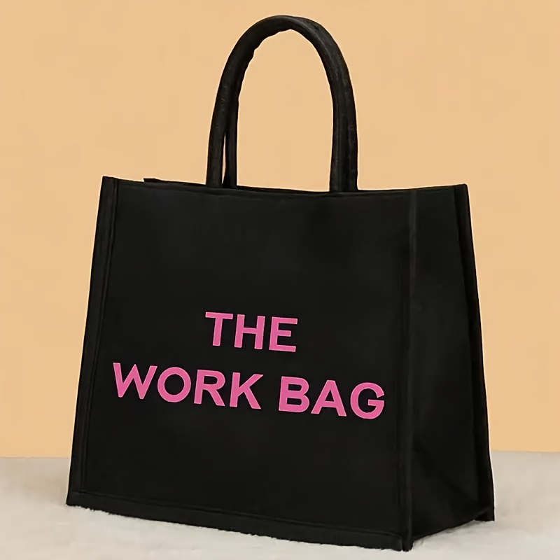 TEMU Borsa Tote Personalizzata Stile con Spallacci Fissi, Spaziosa per Lavoro e Spiaggia, Elegante Borsa a con Stampa di Lettere Adatta Sia per Che