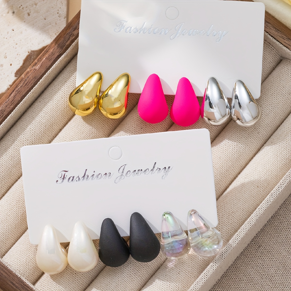 12pcs Boho Dopamine Teardrop Earrings Set Lightweight