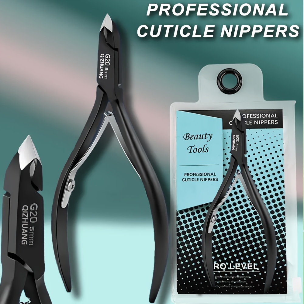 Image of Stainless Steel Dead Skin Tongs Black Nail Hard Skin Trimmer Exfoliating Pedicure Tool Home Toenail Dead Skin Cleaning Tongs, Cuticle Care Tool, Blade 5mm, Very Suitable For Nail Technicians