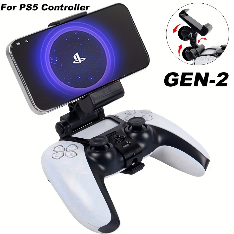 

Gen-2 Ps5 Controller Phone Mount Clip - Adjustable Mobile Gaming Holder For Playstation 5 Dualsense Remote, Plastic, No Electronics Included